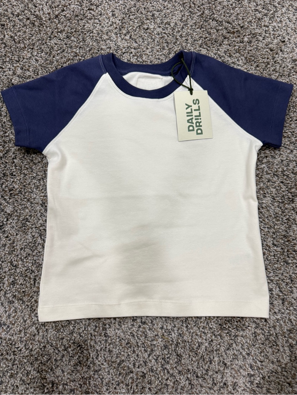 Daily Drills Navy + Cream Raglan Tee